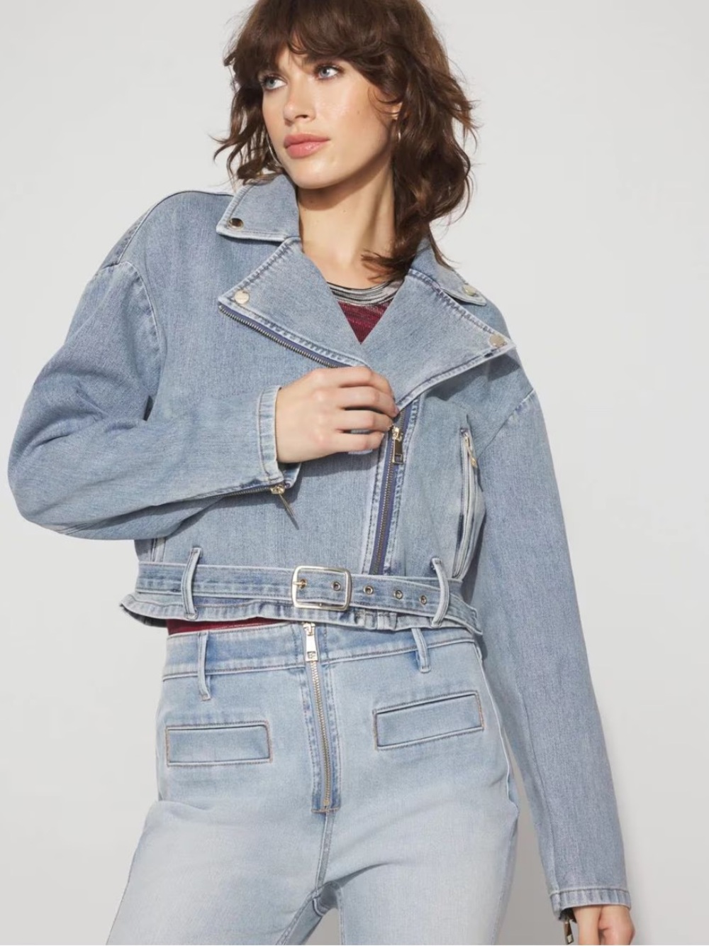 White House Black Market Classic Moto Denim Jacket, Size XL, NWT